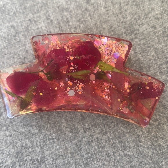 #197 Pressed Flower Claw Hair Clip - Picture 9 of 16